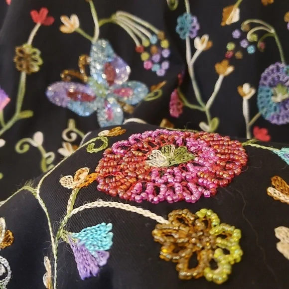 Quacker Factory NWOT Women's Embroidered Beaded Jacket Size Medium - Picture 6 of 10